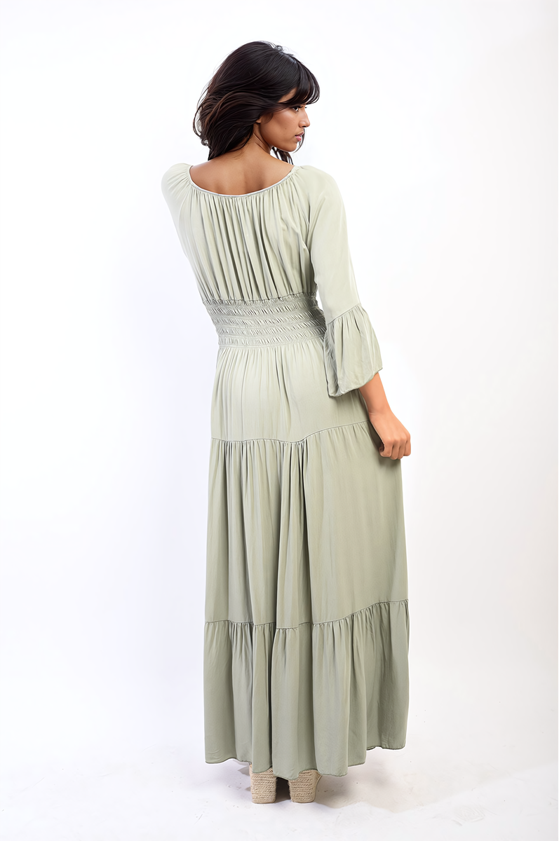 Ruffle Hem Maxi Dress