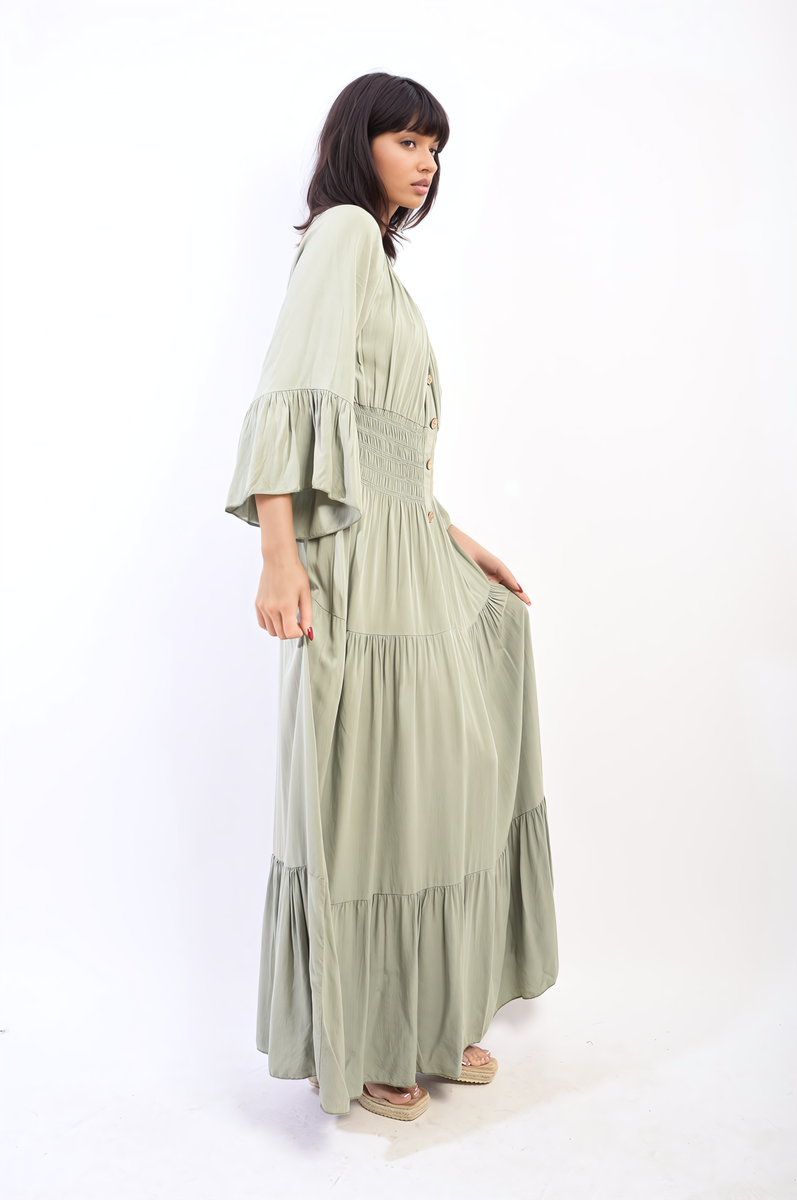 Ruffle Hem Maxi Dress