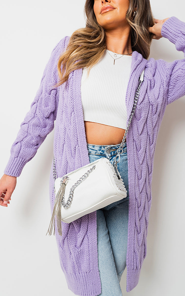 Knitted Oversized Longline Hooded Cardigan