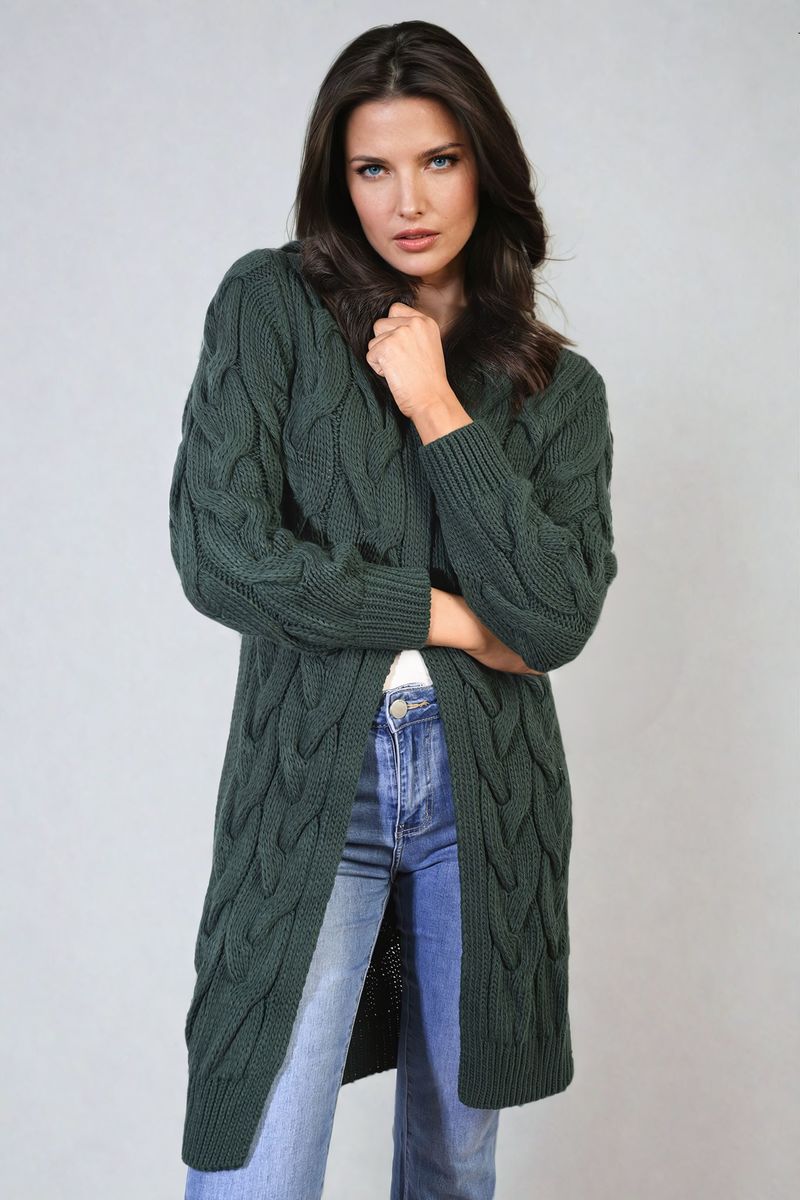 Knitted Oversized Longline Hooded Cardigan