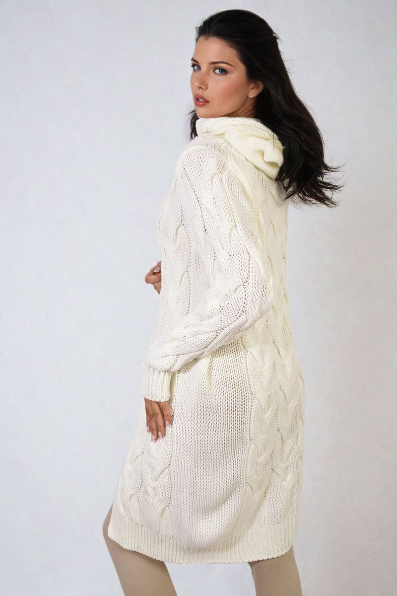 Knitted Oversized Longline Hooded Cardigan