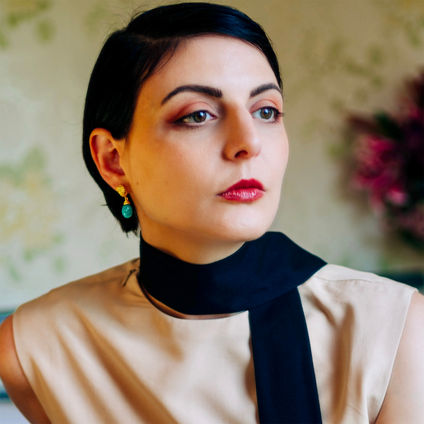 Knot Drop Gemstone Earrings | Azuni London 22K Gold | Amazonite Azuni London