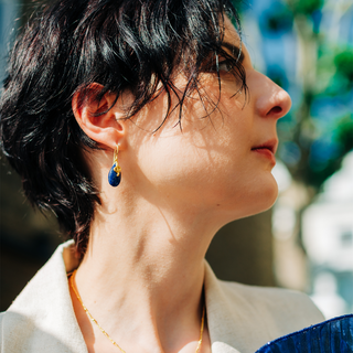 Medusa Gemstone Drop Earrings Amazonite Azuni London